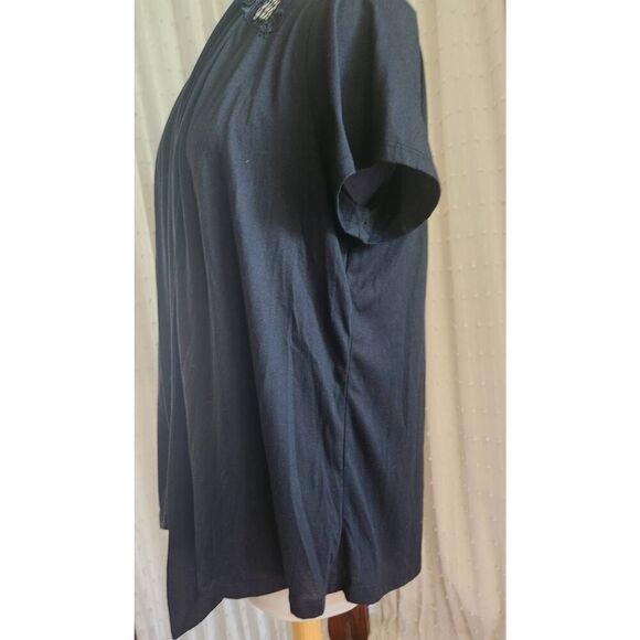 C39 Ever Blue knit open front cardigan, black with lace inset in back - Picture 3 of 8